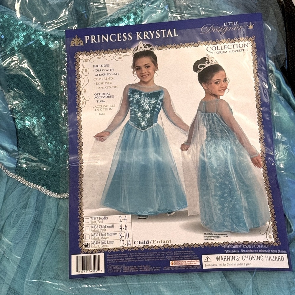Princess Krystal Forum Novelties Designer Collection Costume- size girls L 12-14